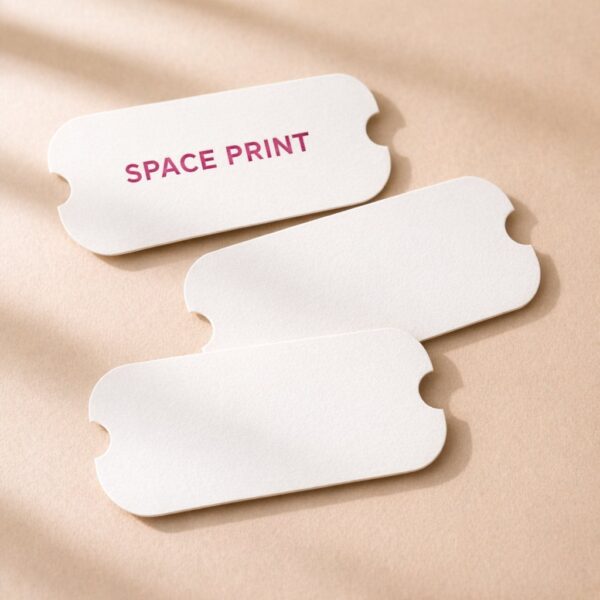 Notched shape die cut business cards