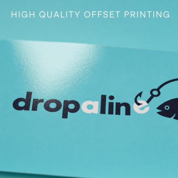 Close up of high quality offset printing on a gloss business card