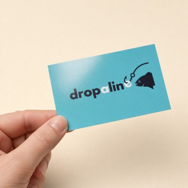Gloss business card held in hand